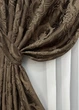 Комплект штор на люверсах VR-Textil Парча № 1772ш Коричневый с карамельным 155х270 см 2 шт (37-0258) - изображение 5