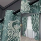 Комплект штор на люверсах VR-Textil Парча № 1777ш Бирюзовый с молочным 155х270 см 2 шт (37-0262) - изображение 1