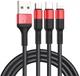 Универсальный кабель Hoco X26 3в1 для зарядки MicroUSB, Lightning, Type-C черный - изображение 1