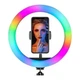 Кольцевая селфи-лампа LED MJ-33 32 см RGB USB для фото и видеосъемки черная - изображение 1