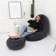 Надувний диван з пуфом та насосом 116х88х83 см Air Sofa, темно-синій, зручне крісло-ліжко для відпочинку вдома та на дачі - зображення 2