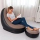 Надувний диван з пуфом та насосом 116×88×83 см Air Sofa, бежевий, міцна модель для дому та дачі - зображення 2