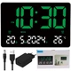 Электронный LED дисплей 3308 с термометром 23×16×3 см, настенный вариант от USB питания с функцией будильника - изображение 1