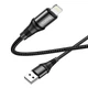 Кабель для заряджання та передачі даних HOCO X50 Lightning 2.4A 1 м для iPhone чорний - зображення 4