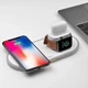 Бездротова зарядка для iPhone Watch AirPods Hoco CW21 Wisdom 3-in-1 біла - зображення 8