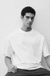 Футболка хлопковая длинная мужская H&M 271074658_white S Белая (2727000079550) - изображение 4