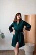 Комплект жіночий трійка халат майка шорти Elizabeth Collection S зелений - зображення 8