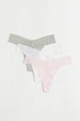 Набір трусиків H&M стринги thongs M 3 шт white blue pink білий блакитний рожевий 0162 - зображення 1