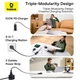 Подовжувач мережевий 1,5 м BASEUS PowerCombo Mini Power Strip 100W AC+3Type-C+USB Чорний (E00058205123-00) - зображення 6