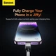Кабель для зарядки та передачі даних USB to Lightning Baseus CoolPlay Series 2.4A, 1m (CAKW000402) Білий - зображення 9