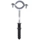 Хомут в сборе CR 3/4″ (25-30мм) с винтом-шурупом 8*80 и дюбелем в уп., серый - изображение 1