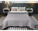 Покрывало ArCloud 140*215 стеганное двухстороннее в сумке, 3793_zigzag_porpoise+steel_gray - изображение 1