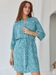 Халат женский летний BARWA garments 0099 M Белый цветочек на бирюзовом (2110000992002) - изображение 1