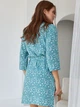 Халат женский летний BARWA garments 0099 M Белый цветочек на бирюзовом (2110000992002) - изображение 2