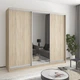 Шкаф-купе трехдверный MebelStar Комбо AL 2ДСП/Зеркало 240x45x210 см Дуб сонома (MBS-3212) - изображение 1