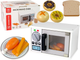 Zestaw kuchenny dla dzieci Lean Toys Mikrofalówka biała + Jedzenie drewniany (5905323214521) - obraz 1