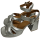Sandaly damskie na slupku Geox D35RHB000Y2-C1007 38 24.7 cm Srebrne (8056206233430) (955555909400226) - Outlet - obraz 2