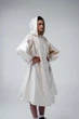 Білий легкий водонепроникний дизайнерський дощовик – oversize S-M-L one size, для міста, подорожей та міжсезоння, плащ вільного крою водонепроникний, дощовик з капюшоном - изображение 7