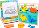 Дерев'яний пазл Lean Toys Динозаври 2-в-1 з поверхнею для малювання (5905991039679) - зображення 3