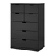 Комод с 7 ящиками IKEA NORDLI 80x122 см антрацит 592.116.99 - изображение 1