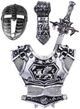 Zestaw rycerski LEAN Toys Maska + Miecz + Zbroja + Ochraniacz Srebrny 24293 (5905991054399) - obraz 3