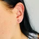Золотые пусеты с фианитами Cд493 - изображение 2
