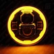 Фара FlareBeam HL-7IN-008 головного света светодиодная (LED) с ДХО и поворотником Ø7 дюймов 12–24 В чёрная + хром - изображение 6