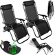 Комплект 2 шт. шезлонги GardenLine Relax Black до 130 кг - изображение 1