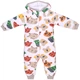Комбінезон дитячий для новонароджених футер Звірятка Татошка зріст 80 см (1 рік) Білий+Бежовий - зображення 1