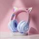 Беспроводные Bluetooth наушники CatEye с подсветкой и кошачьими ушками pink+blue - изображение 2