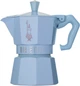 Гейзерная кофеварка Bialetti Moka Express на 3 чашки 130 мл голубая (8006363040426) - изображение 1