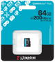 Карта пам`ятi Kingston microSDXC 64GB Canvas Go! Plus G4 Class 10 UHS-I U3 V30 A2 (SDCG4/64GBSP) - зображення 4