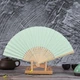 Бамбукове класичне віяло Hand Held Fan Green - изображение 1