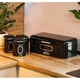 Набір для зберігання продуктів Haus Roland 4 предмети Хлібниця та 3 баночки з високоякісної нержавіючої сталі для організації простору на кухні Yiwu Чорний граніт - зображення 1