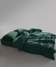 Постельное белье Limasso Stonewashed Ranforce 200 х 220 см Dark Green - изображение 3