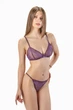 Комплект женский кружевной бюстгальтер с мягкой чашкой и стринги Felisiya Lingerie Фиолетовый 2003+204-096 70В; M - изображение 3
