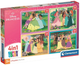 Puzzle Clementoni Super Kolor Disney Princess 4 in 1 21746 (8005125217465) - obraz 1