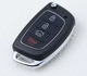 Корпус ключа Hyundai Elantra , Veloster , Sonata , Grandeur , Tucson , Cerato , Genesis , Cerato , Accent , i20 , i30 , ix35 , i40 , Equus , Santa Fe , Kia Sorento на 4 кнопки ( центральное лезвие TOY40 , красная кнопка паник ) авто запчасть с левзием - изображение 1
