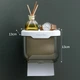 Держатель туалетной бумаги Tissue Box с полкой для ванной комнаты влагозащищенный бокс для хранения бумажных полотенец настенный органайзер закрытого типа для туалета компактный аксессуар размером 15 5х13х13 см для гигиенического порядка - изображение 5
