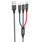 Кабель HOCO X76 Combo 3-in-1 Lightning / Micro-USB / Type-C ∙ Зарядный универсальный USB провод шнур 3 в 1 для зарядки Android / iPhone - изображение 1
