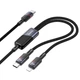 Кабель зарядки Hoco U139 2в1 Type-C to Type-C/ Lightning (100W 27W 1.2m) швидка зарядка для телефона/смартфона Чорний - зображення 1