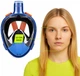Маска для снорклинга TSUNAMI полнолицевая, со складной трубкой Size S/M Blue (P-5905973405454) - изображение 5