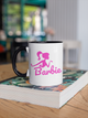 Кружка на подарок керамическая с принтом "Barbie" 330 мл, белая с черной ручкой - изображение 3