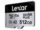 Карта пам'яті Lexar 512 GB microSDXC Professional Silver Plus UHS-I U3 V30 A2 Class 10 (LMSSIPL512G-BNANG) - изображение 2