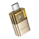 Адаптер перехідник Hoco UA36B, Type-C to USB, gold - зображення 2