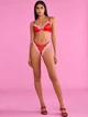 Комплект белья (лиф+трусики стринги) с кружевом Victoria's Secret (583986551244) Tease Lace-Trim 70C/XS красный - изображение 1