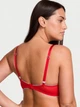 Комплект белья (лиф+трусики стринги) с кружевом Victoria's Secret Tease Lace-Trim 70B/XS красный - изображение 3
