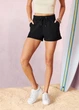 Женские короткие шорты с подворотами Esmara S (42-44) черный (113122) - изображение 1