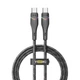Кабель USB-C YOKI YK-RG24 1.2 м с RGB-подсветкой, 60 Вт, быстрая зарядка 20V/3A, для смартфонов, планшетов, ноутбуков, кабель для зарядки и передачи данных, стильный светящийся шнур USB Type-C - изображение 1