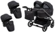 Коляска для двойни 2 в 1 Adamex Leo Duo Tip TK-53 чёрная, универсальная (люлька + прогулочный блок) - изображение 1